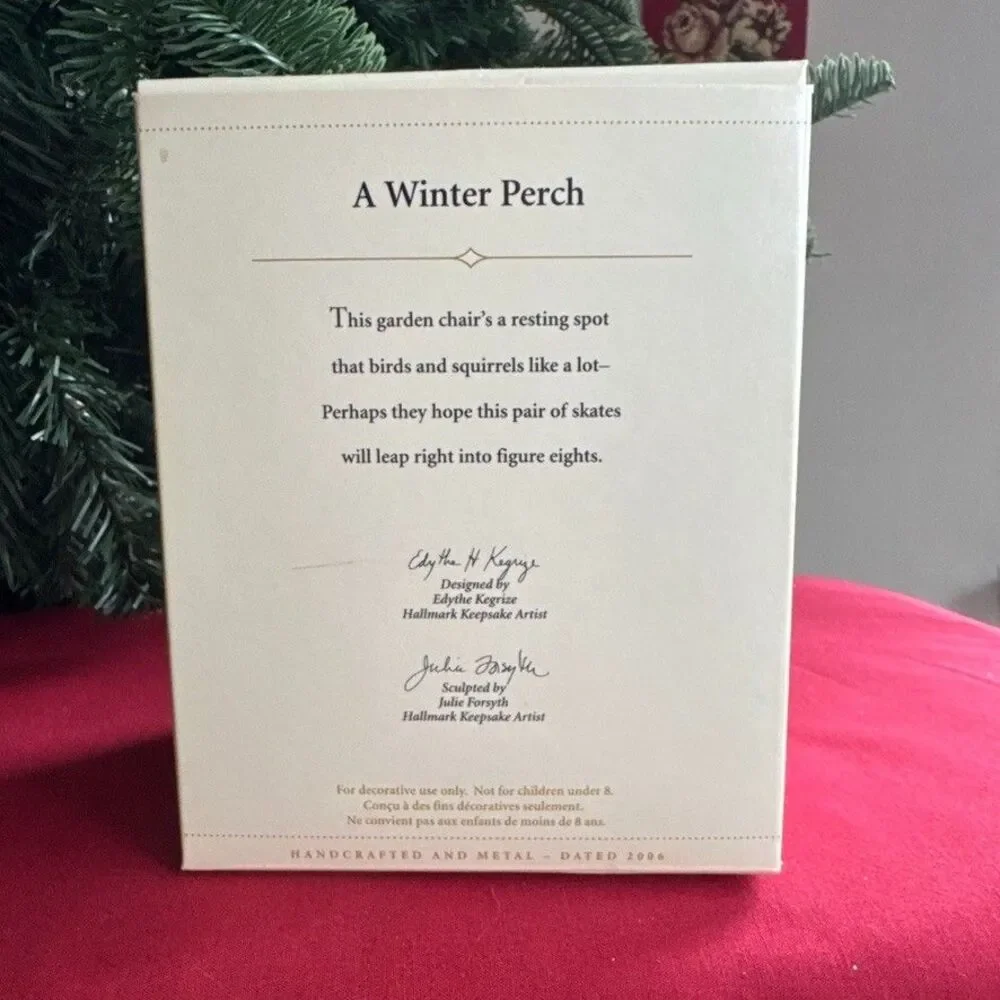 Hallmark Keepsake A Winter Perch 2006 Winter Adirondack Chair Ornament QXG2786